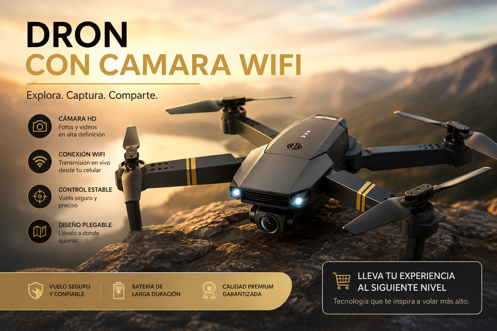 Dron Plegable Con Camara Wifi Hd Fpv